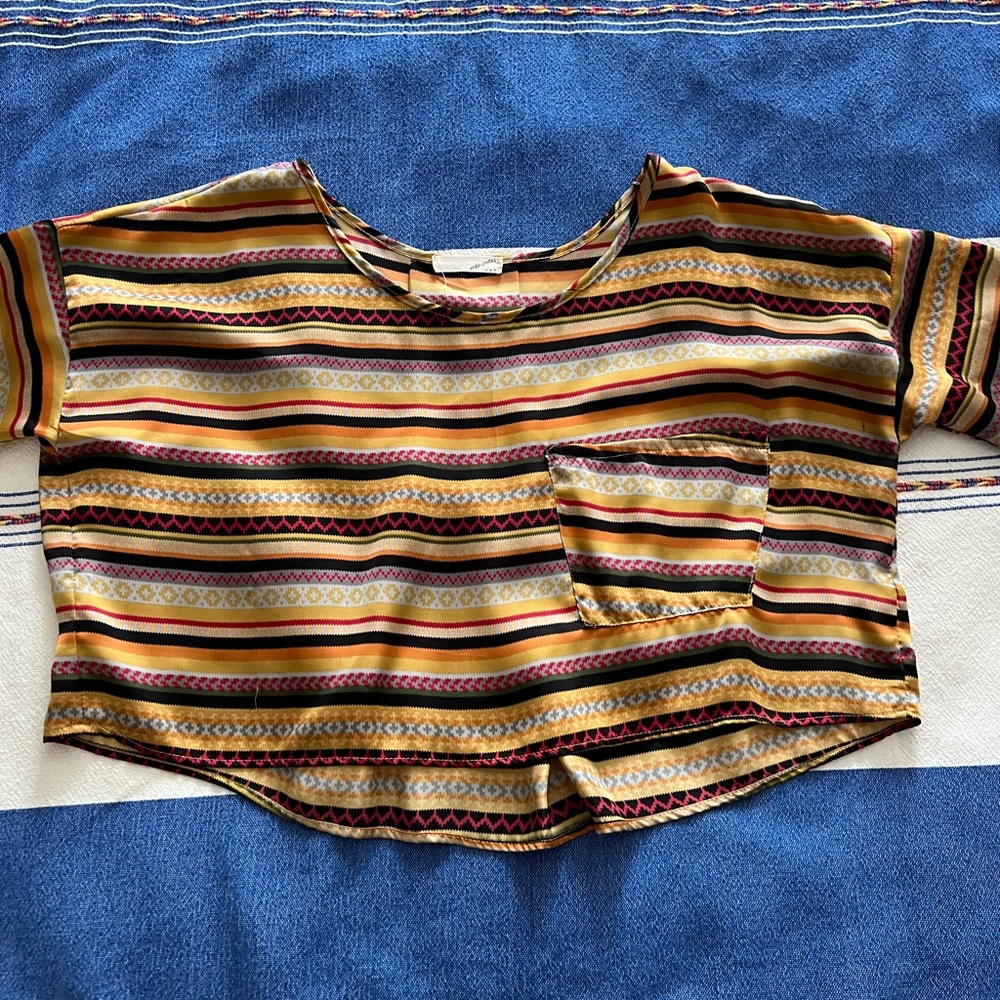 Desert color striped drippy crop top by Milkyway